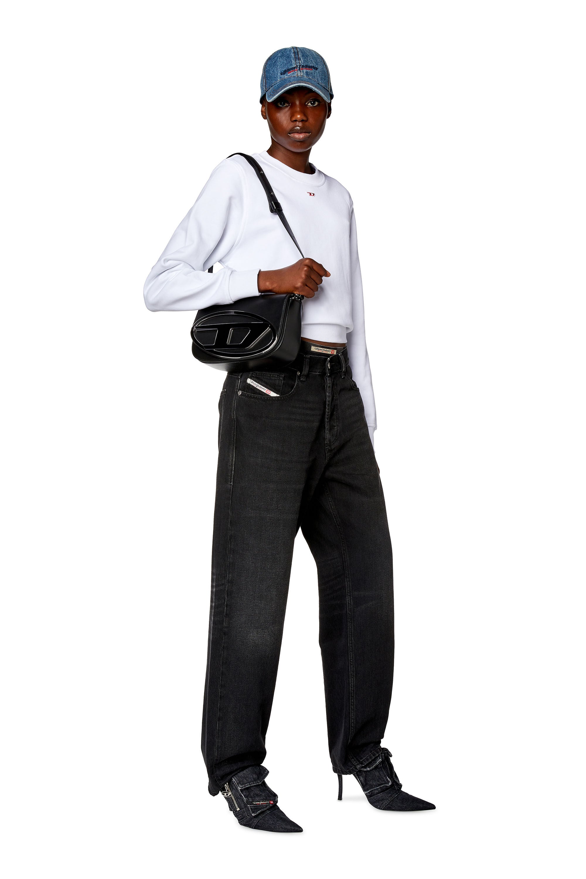 Diesel small black large D bag